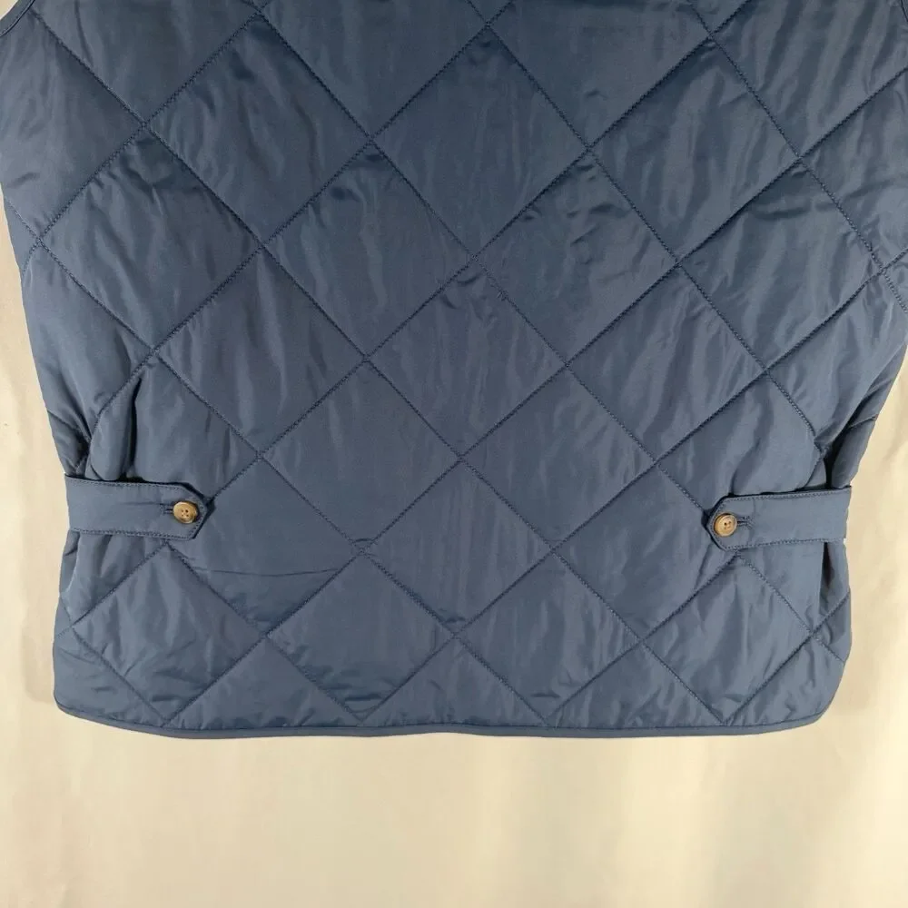 J. Crew Outerwear Vest Men's Medium Solid Blue Puffer Full Zip